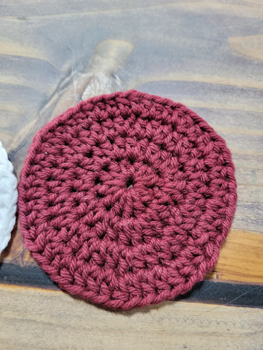 Handmade Crochet Set - Burgundy and White